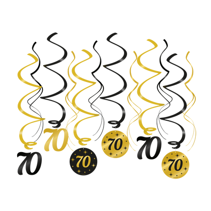 Decoración Colgante 70 Años 14cm 12pcs