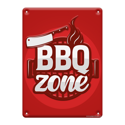 Placa Metálica Zona Bbq