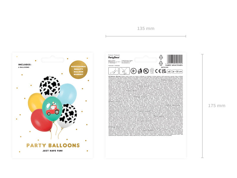 Globos Farm Mix 30cm 6pcs