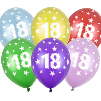Globos 18 Años Color Metálicos 30cm 6pcs