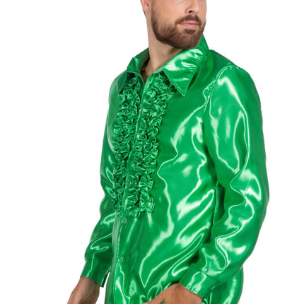 Blusa Disco Volantes Verde Oscuro