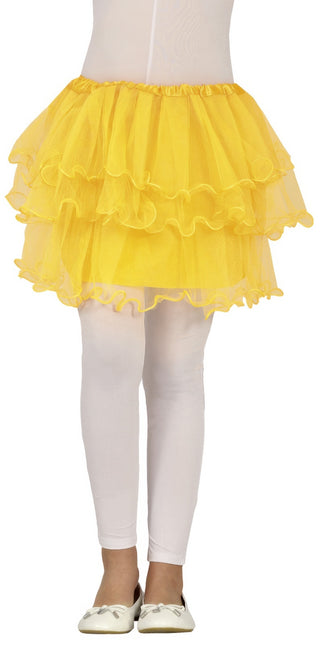 Tutú Amarillo Niña Volantes 30cm