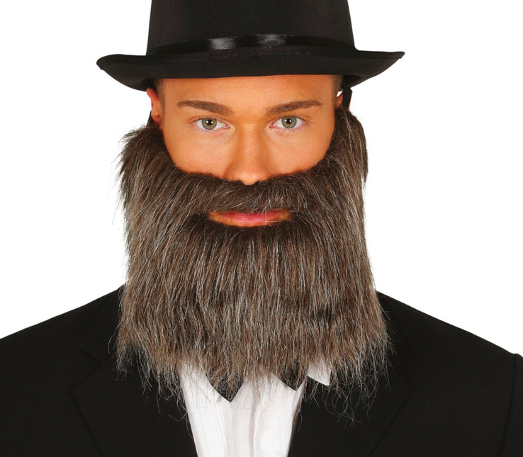 Barba y bigote grises