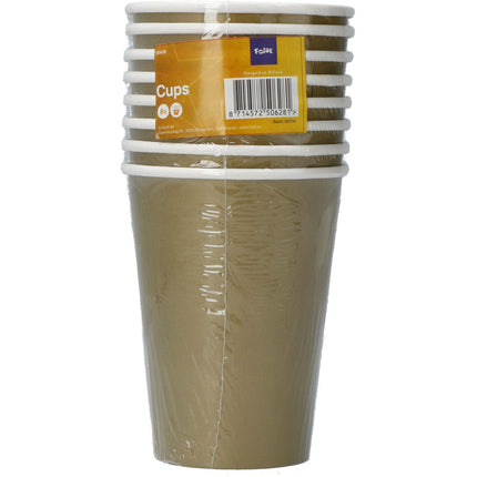 Vasos Dorados Cartón 350ml 8uds.
