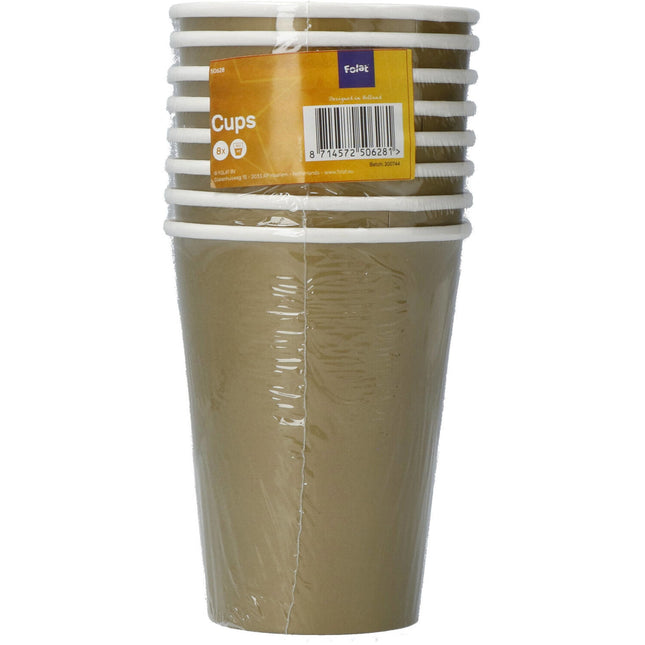 Vasos Dorados Cartón 350ml 8uds.