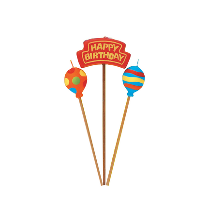 Velas de Cumpleaños Globos de Feliz Cumpleaños 26.4cm 3pcs