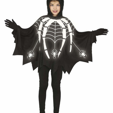 Disfraz de araña de Halloween para niño que brilla en la oscuridad