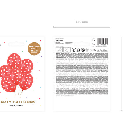 Globos Rojos Lunares Blancos 30cm 6pcs