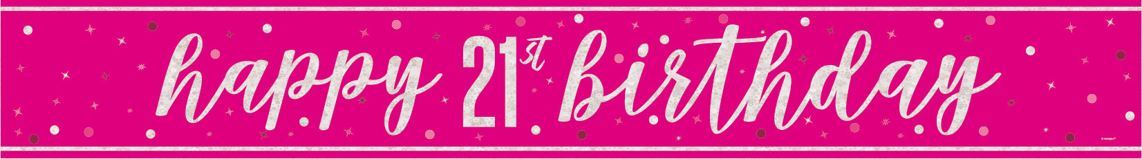 Banderola Feliz Cumpleaños Rosa 21 Años 2.75m