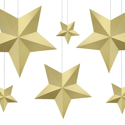 Decoración Estrellas Oro 6pcs