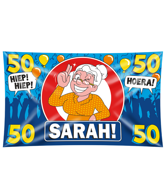 Sarah Bandera de Pared 50 Años Hurra 1,5m