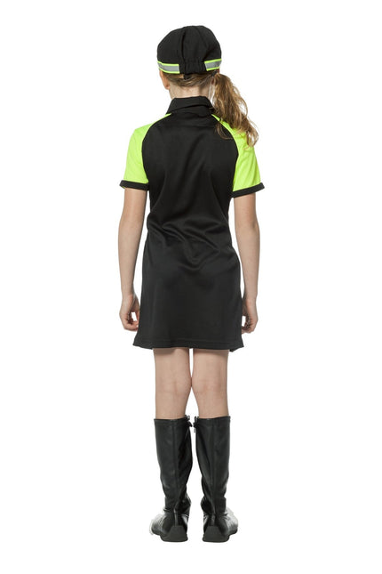 Vestido Policía Negro Amarillo Niña