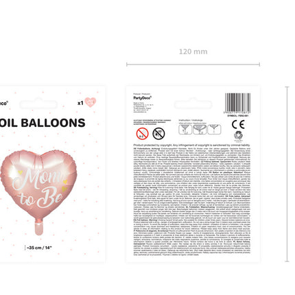 Globo de Helio Corazón Mamá Rosa Vacío 35cm