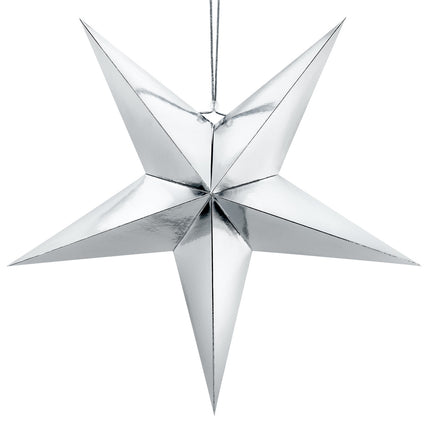 Estrella Lampión Plateada 70cm