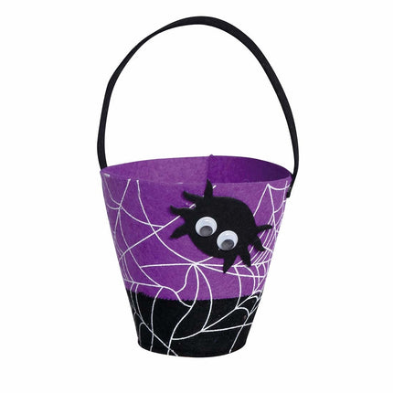 Cubo de caramelos de Halloween Araña 25cm