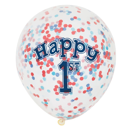 Globos Confeti 1 Año 30cm 6pcs