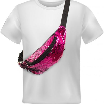 Bolso Hip Lentejuelas Rosa