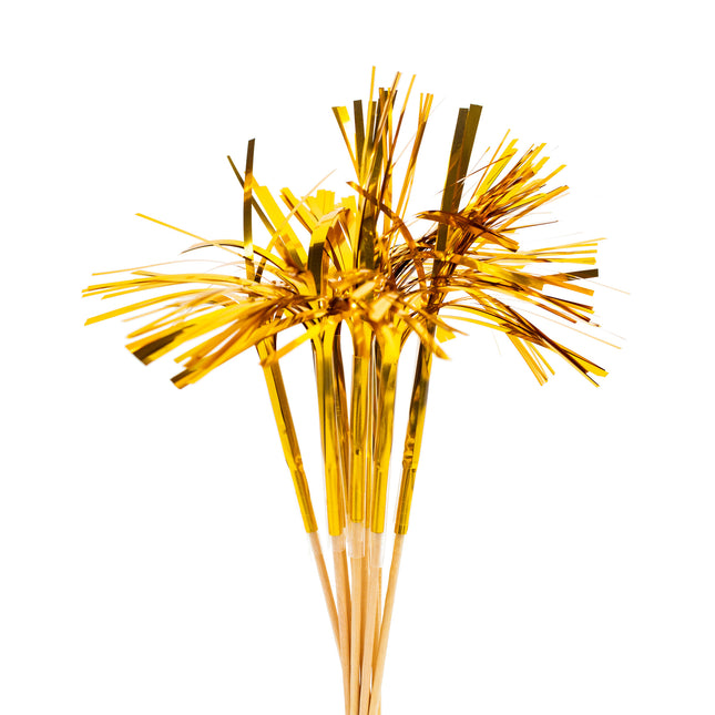 Palos de Cóctel Dorados Sombrilla Larga 10pcs