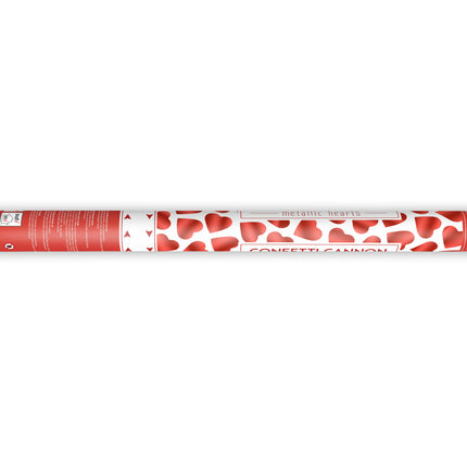 Cañón Confeti Corazones Rojo 60cm