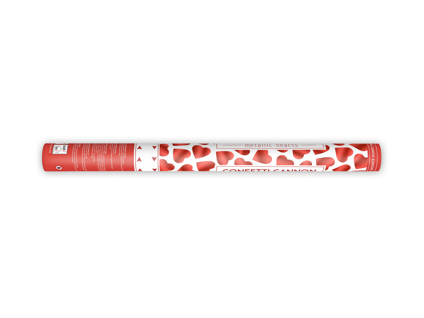 Cañón Confeti Corazones Rojo 60cm
