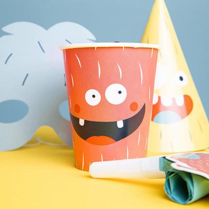 Vasos de Papel Monster 250ml 6ud