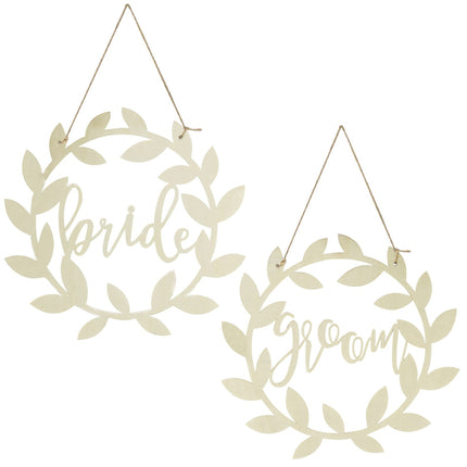 Decoración de silla Novia y Novio 31cm 2pcs