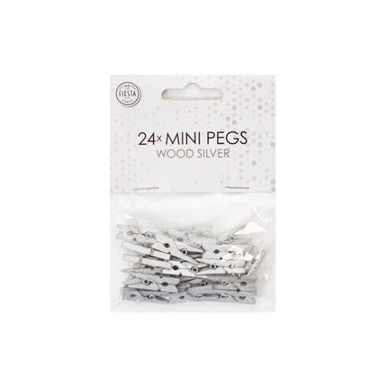 Mini Clavijas Madera Plata 24uds