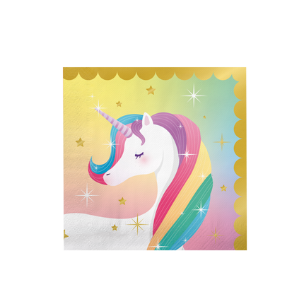 Servilletas Unicornio 16cm 16uds
