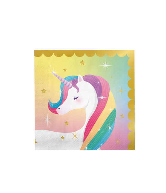Servilletas Unicornio 16cm 16uds
