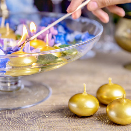 Velas Flotantes Oro 4cm 50pcs