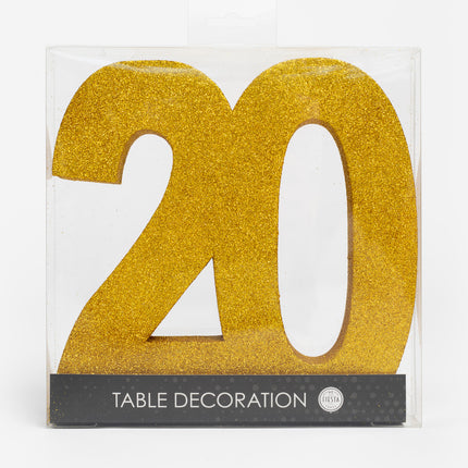 Decoración de Mesa Dorada Figura 20 Purpurina 20,5cm