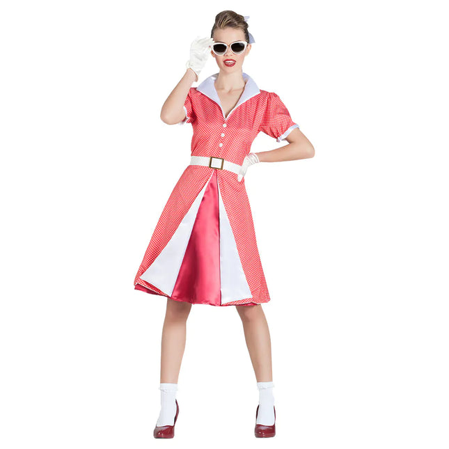 Rock N Roll 50S Vestido Rosa Señoras