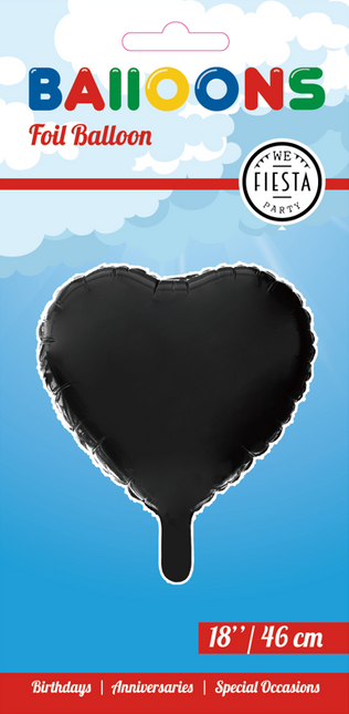 Globo de Helio Corazón Negro 46cm vacío