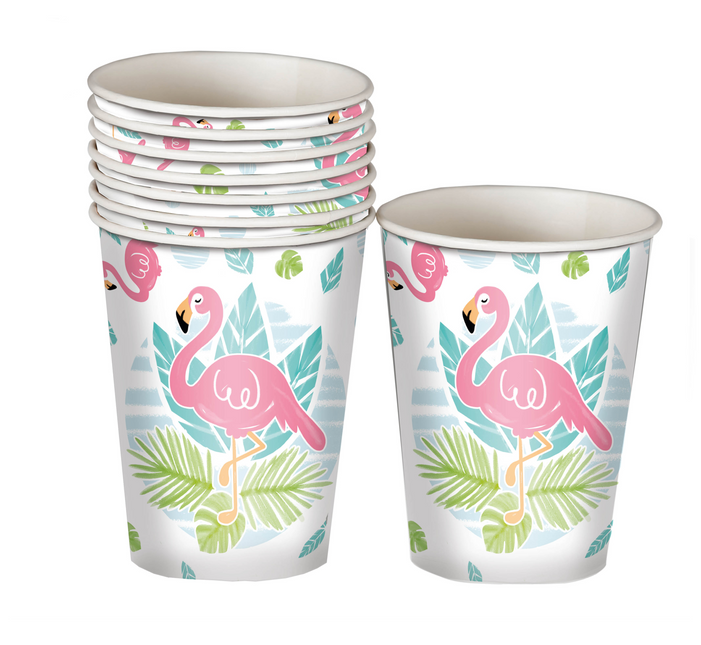Vasos Flamingo 250ml 8uds.