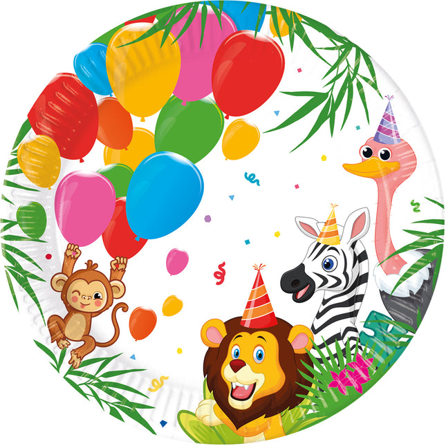 Platos Animales de la Selva 23cm 8pcs