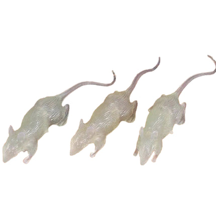 Decoración de mesa Ratas que brillan en la oscuridad 7cm 3pcs