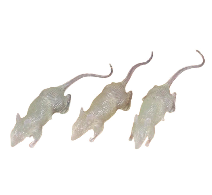Decoración de mesa Ratas que brillan en la oscuridad 7cm 3pcs