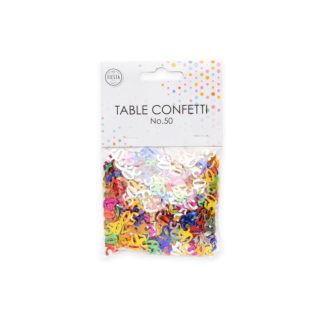 Confeti de mesa 50 años Coloreado