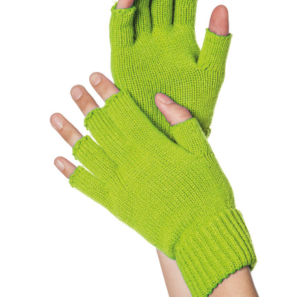 Guantes Verde Neón Sin Dedos
