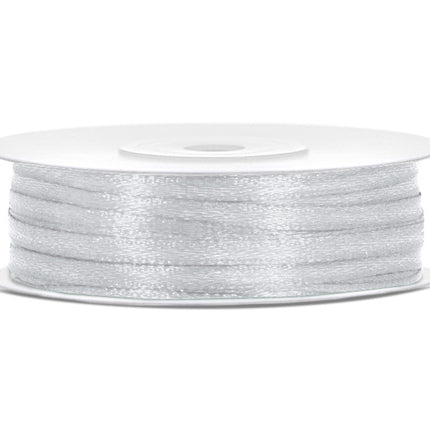 Cinta de raso Plata 3mm 50m