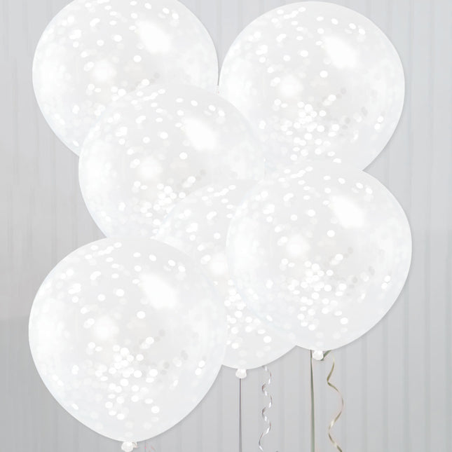 Globos Confeti Blanco 30.5cm 6pcs