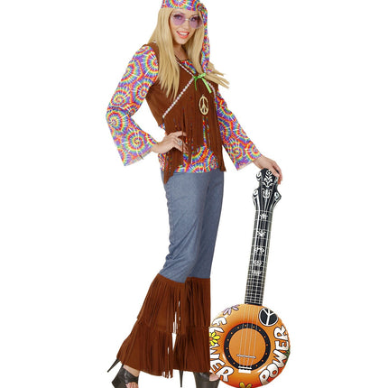 Hippie 60S Banjo Falso Naranja Hinchable 1m