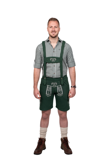 Pantalones de cuero verde oscuro para hombre
