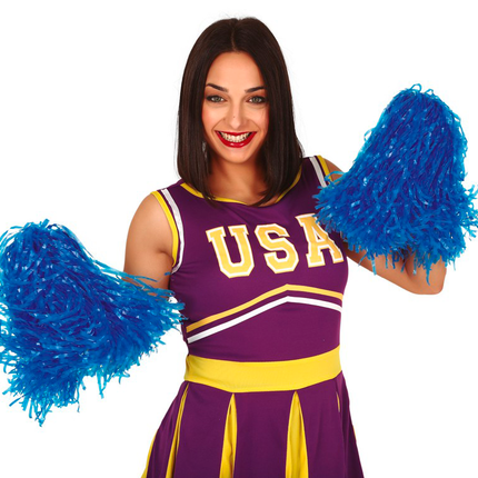 Pom-Pom Azul 80cm 2pcs