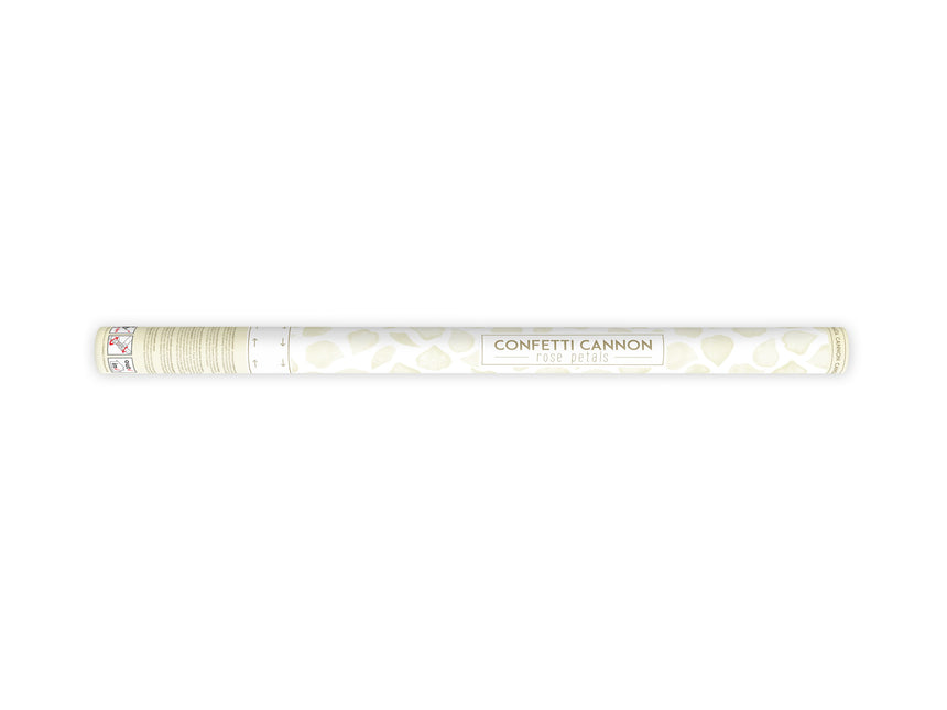 Cañón de Confeti Pétalos de Rosa Crema de Vainilla 80cm