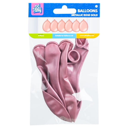 Globos Oro Rosa Metalizados 30cm 6pcs