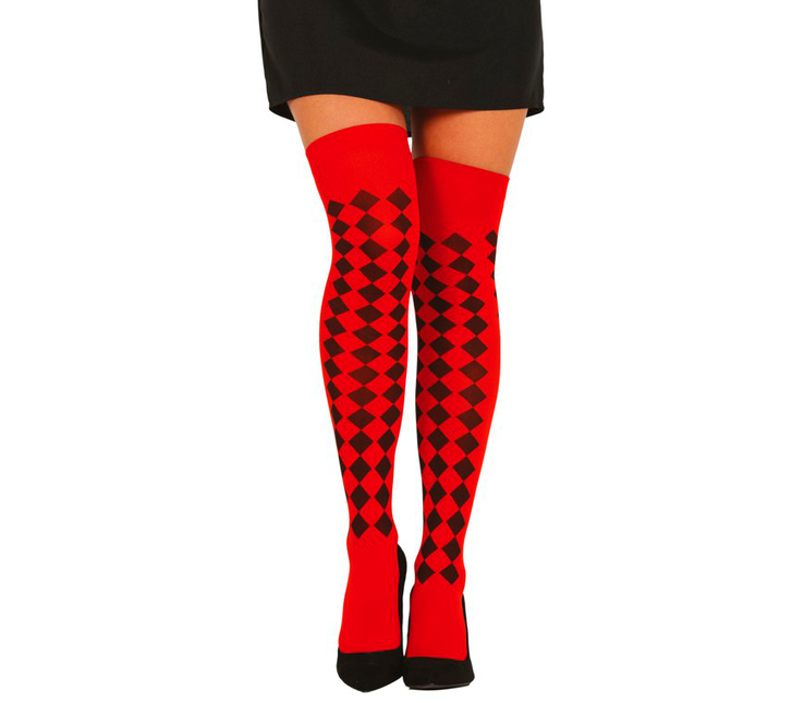 Medias Cuadradas Rojo Negro