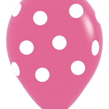 Globos Mezcla Lunares Blancos 30cm 25pcs