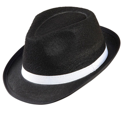 Sombrero Negro Con Banda Blanca