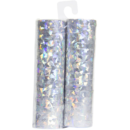 Serpentinas de plata holográficas 4 m 18 anillas 2 uds.